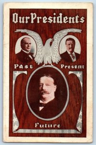 c1910's Our Presidents McKinley Roosevelt Taft Political Marathon IA Postcard