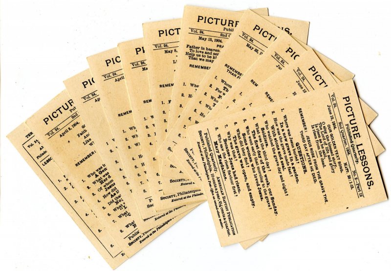 Picture Lesson Cards - Bible Teachings, Set of 13. © 1903