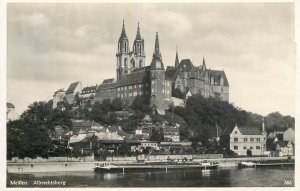 Sailing & navigation themed postcard Meissen Albrechtsburg barge