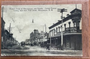 Porter’s View Central Ave Albuquerque NM PM 12/9/1908 Territorial LB