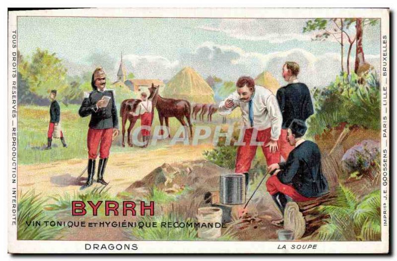 Postcard Old Army Byrrh tonic wine Soup Dragons