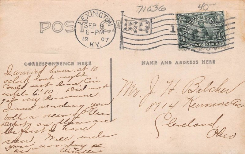 J75/ Lexington Kentucky RPPC Postcard c1907 Railroad Depot Union Station 32