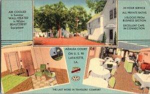 Azalea Court Motel on U.S. 90, Lafayette LA c1941 Vintage Postcard L75
