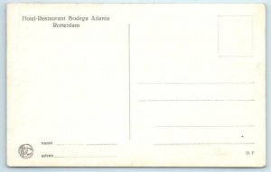 RPPC ROTTERDAM, NETHERLANDS ~ Hotel Restaurant BODEGA ATLANTA  Postcard