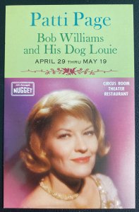 Mint USA Advertising Postcard Circus Room Theater Restaurant Patti Page
