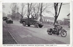 4th Armored Division Passing Through Watertown Pine Camp New York