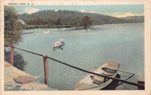 J85/ Kenoza Lake New York Postcard c1910 Boats Shoreline 302