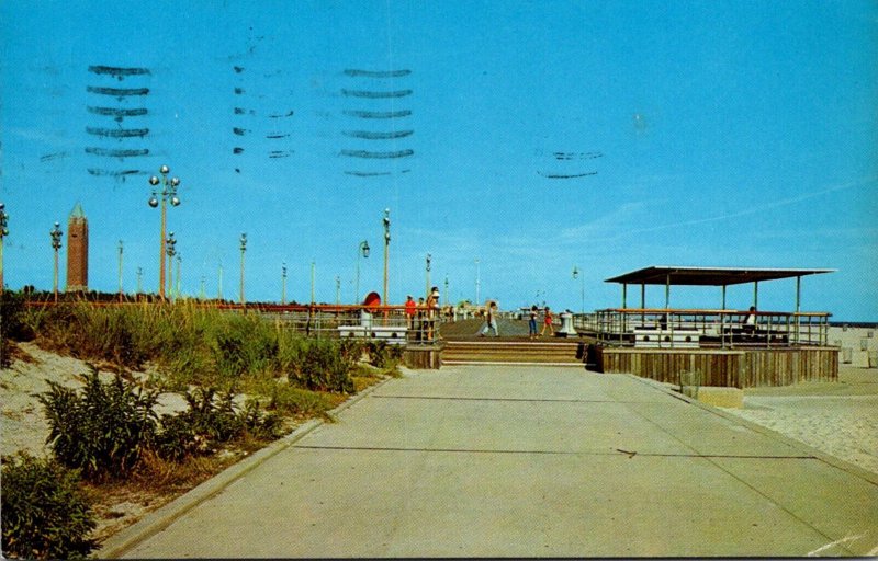 New York Long Island State Park Jones Beach Boardwalk and Sun Shelter 1961