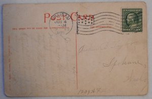 View of Big Bull Falls, Wausau, WI -  postmark 1910