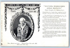 Italy Postcard Pope Leo XIII Latin Poem c1910 In Memoriam Tuck Art Antique