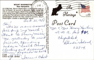 Mount Washington Dual View New Hampshire Postcard PM Portsmouth NH Cancel WOB 