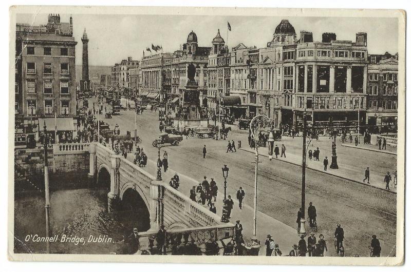 Dublin; O'Connell Bridge PPC, 1937 PMK to Miss Webb, Lucerne Rd, London