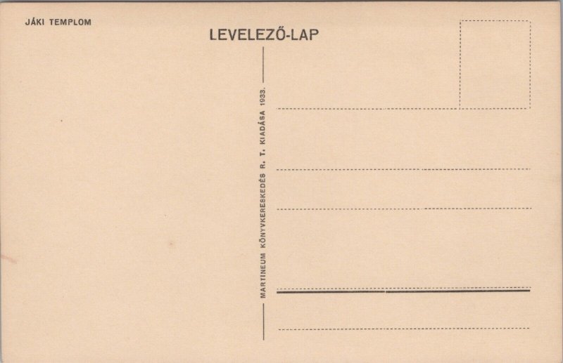 Hungary Jaki Templom Ják Vintage RPPC C096