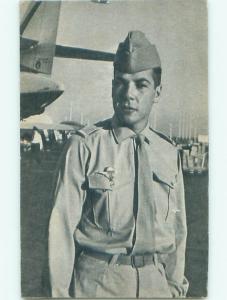 1940's Homemade Postcard With Cut Out Pasted WWII USA ARMY SOLDIER AC2573