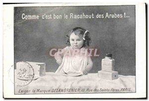 Old Postcard Advertisement As c & # 39est good racahout the Arab Child Delang...