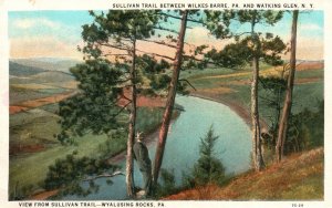 Vintage Postcard 1929 Sullivan Trail View From Wyalusing Rocks Pennsylvania PA