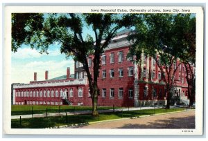 c1940 Iowa Memorial Union University Exterior Building Iowa City Iowa Postcard