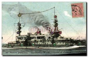 Postcard Old Navy War Ship Francoise Le Martel 1st Class Charters Breastplate