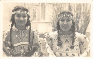 G21/ Native American Indian RPPC Postcard c1940s Girls Braids 5