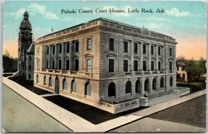 Pulaski County Courthouse Little Rock Arkansas AR Corner Street Views Postcard