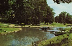 c.1970's Car Driving thru Creek Bed Jordan River Trexler Pa. Postcard 2T7-97