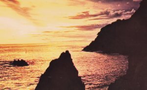 Sunset at La Quebrada Acapulco Mexico Postcard