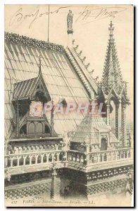 Old Postcard Notre Dame Paris Details