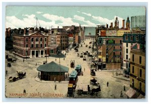 c1910 Haymarket Square Rotonda Road, Boston Massachusetts MA Posted Postcard