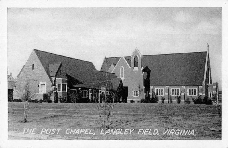 Langley Field Virginia The Post Chapel Antique Postcard J77719