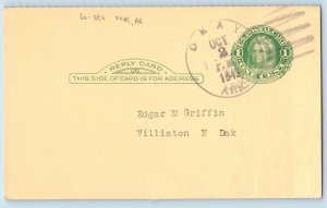 DPO Okay Arkansas AR Postcard Edgar M Griffin Williston North Dakota ND 1942