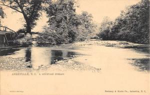 Asheville North Carolina Mountain Stream Waterfront Antique Postcard K56315