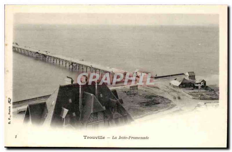 Trouville Old Postcard The pier walk