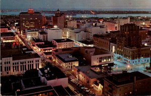 California San Diego Downtown View At Night 1960