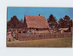 Postcard First House Of Plimoth Plantation, Plymouth, Massachusetts