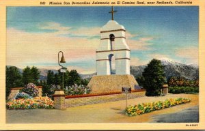 California Redlands Mission San Bernardino Asistencia On El Camino Real Curteich