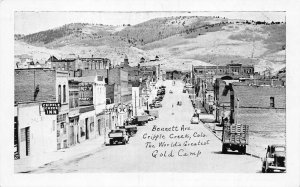 Cripple Creek Colorado Bennett Avenue Street Scene Gold Camp Postcard AA68822