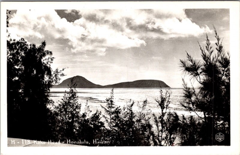 Real Photo Postcard Koko Head in Honolulu, Hawaii