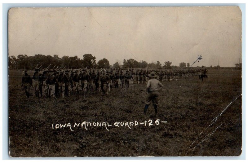 1913 Iowa National Guard Cedar Rapids Iowa IA RPPC Photo Posted Antique Postcard