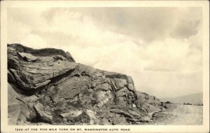 Mt. Washington Auto Road Turn Rock Formations Shorey Real Photo Postcard