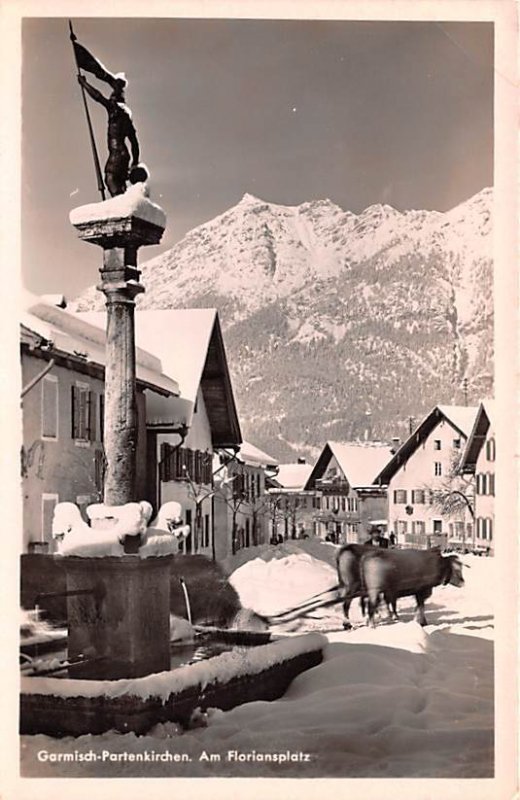 Garmisch Partenkirchen Am Floriansplatz Germany Writing on back 