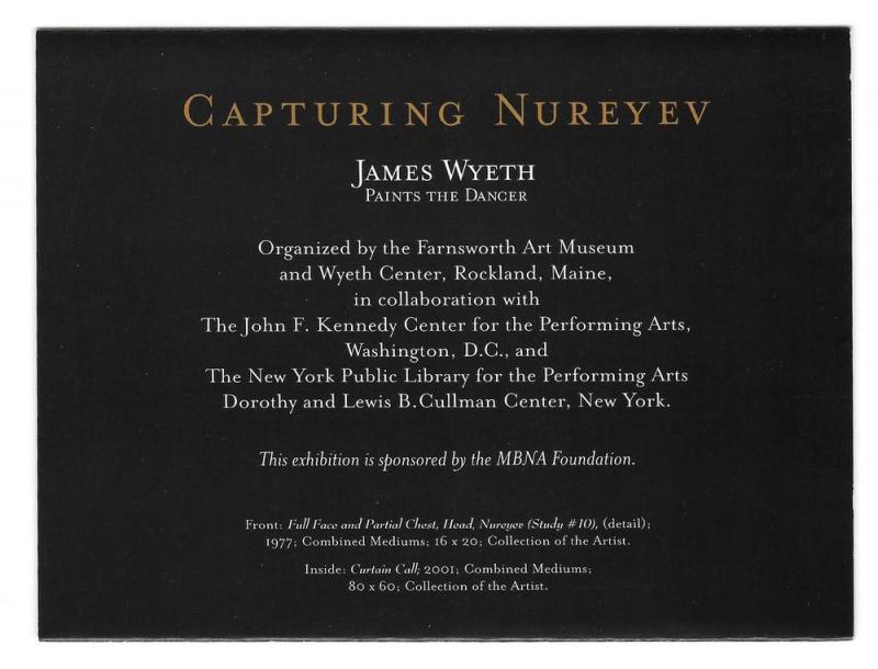 Jamie Wyeth Nureyev Brandywine Museum Art Exhibit Invitation