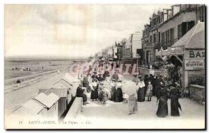 Old Postcard St Aubin sur mer The dam