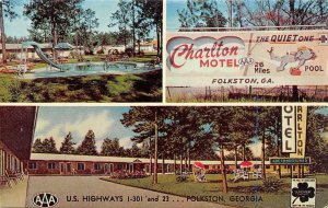 CHARLTON MOTEL Folkston, Georgia Roadside GA Vintage Postcard ca 1950s