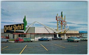 JACKPOT, Nevada NV ~ Roadside CACTUS PETE'S CASINO 1950s-60s Cars  Postcard