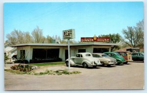 YUMA, CO Colorado ~ Roadside BRONZE LANTERN Cool c1930s, 40s Cars WOODY Postcard