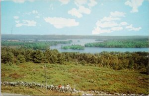 Damariscotta Lake Jefferson Maine from Bunker Hill Church Vintage Postcard H41