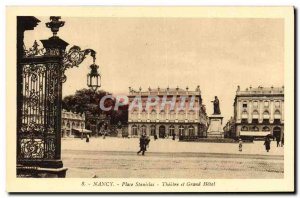 Old Postcard Nancy Place Stanislas Theater and Grand Hotel