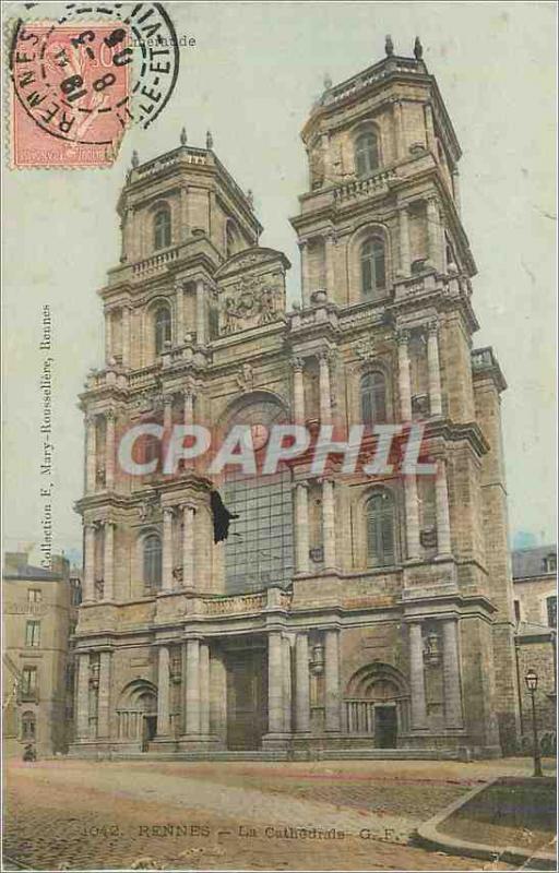 Postcard Old Rennes La Cathedrale