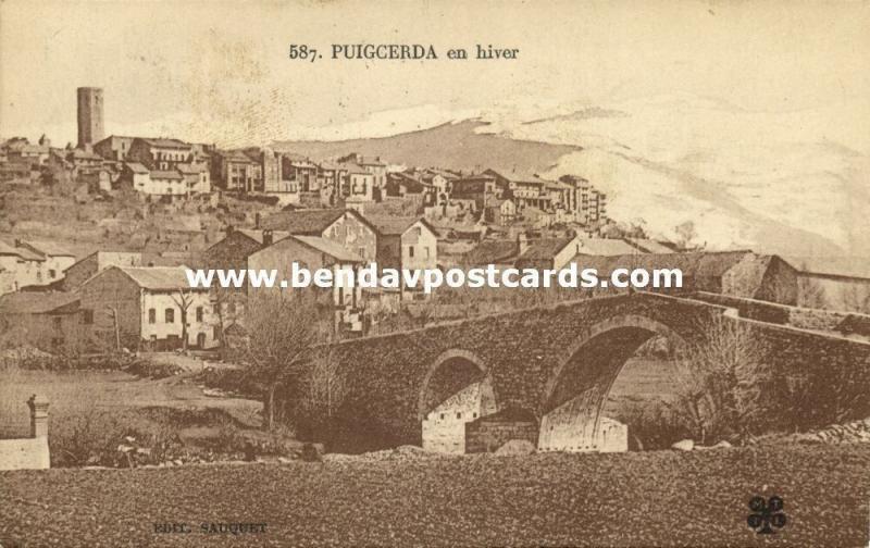 spain, PUIGCERDA, La Cerdaña, Vista Parcial en Hiver (1920s) Stamp