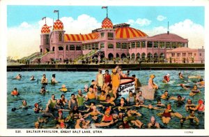 Utah Great Salt Lake Saltair Pavilion Curteich